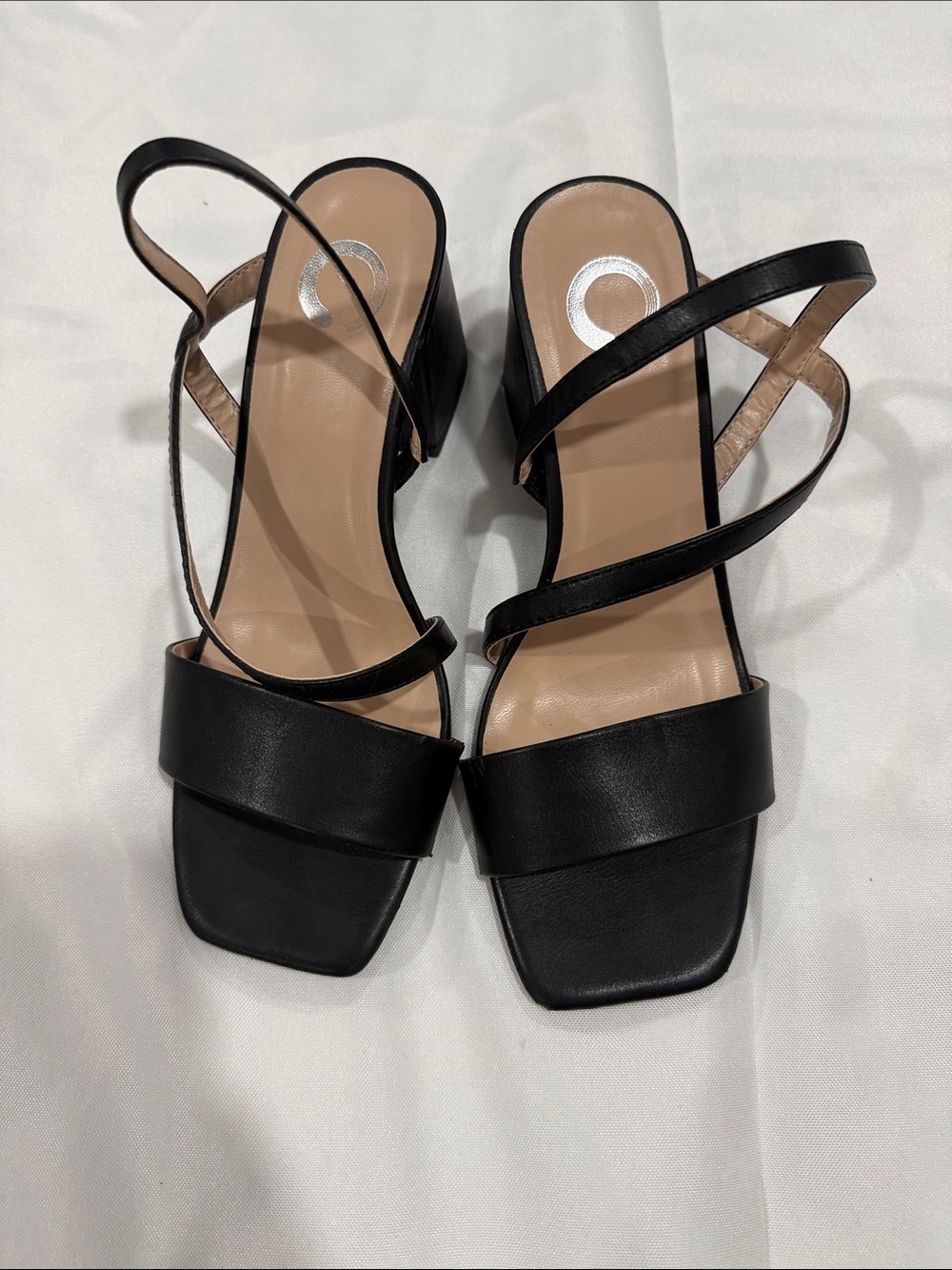 Black Strappy Block Heel Sandals